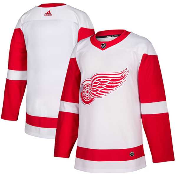 Men's Detroit Red Wings Blank White Stitched Jersey Dzhi